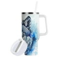 thumbnail image 2 of JSTEL Wolf Head Yingyang 30 oz Tumbler Stainless Steel Water Bottle Vacuum Insulated Cup with Straw Lid & Handle For Travel Car Cup Holder, 2 of 8