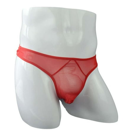 

Men Sexy Transparent Mesh Breathable Solid Color Fashion Thong T-String Panties