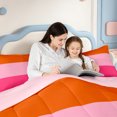 thumbnail image 5 of Erosebridal Line Geometric Print 7pcs Queen Bedding,Mid-Century Lines Bedding Comforter Set Queen,Pink Reversible, 5 of 7