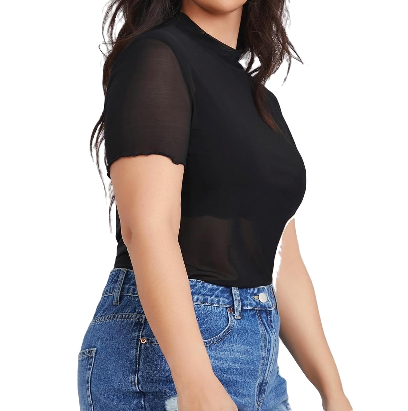 ladies black tops size 20