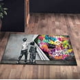 thumbnail image 5 of Banksy Behind the Curtain Rug, Trendy Rugs, Salon Decor Rug, Banksy Child Rug, Graffiti Rug, Dining Room Rug, Gift For The Home,Abstract Rug, 2'x3' - 60x90 cm, 5 of 8