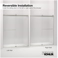 thumbnail image 6 of Kohler 707617-8G81-BL 75.5 x 68.25 to 71.62 in. Elate Sliding Shower Door with 0.31 in. Thick Heavy Crystal Clear Glass & Privacy Band - Matte Black, 6 of 7
