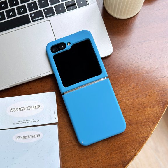 Allytechgroup Liquid Silicone Back Cover for Samsung Galaxy Z Flip 5, Slim Fit Bumper Shockproof Drop Protection Moranti Color Phone Case for Women Men, Seablue