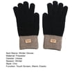 thumbnail image 7 of harmtty Contrasting Color Gloves Winter Gloves Knitted Thick Warm Color Matching Anti slip Elastic Soft Plush 1 Pair Unisex Brown, 7 of 7
