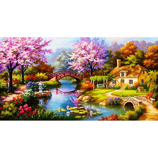 Cuadros Decorativos 5D bricolaje completo taladro diamante pintura paisaje bordado mosaico Kits dormitorio decoración JShteea Nuevos Originales