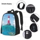 thumbnail image 3 of Disketp Lighthouse Sea Port Mochila Estampada de Gran Capacidad con Lonchera y Estuche, Set de 3 Piezas para Estudiantes, 3 of 7