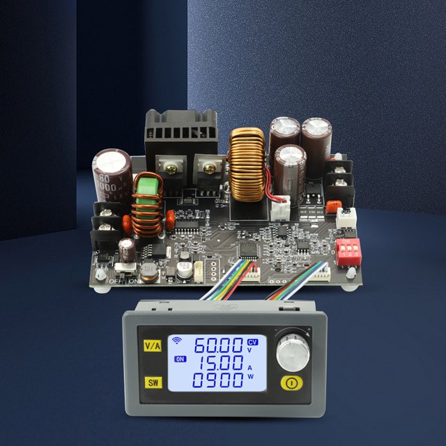 Regulador De Voltaje De Cc Voltaje constante 1200W 20A Módulo reductor digital de corriente constante Pantalla LCD (C)