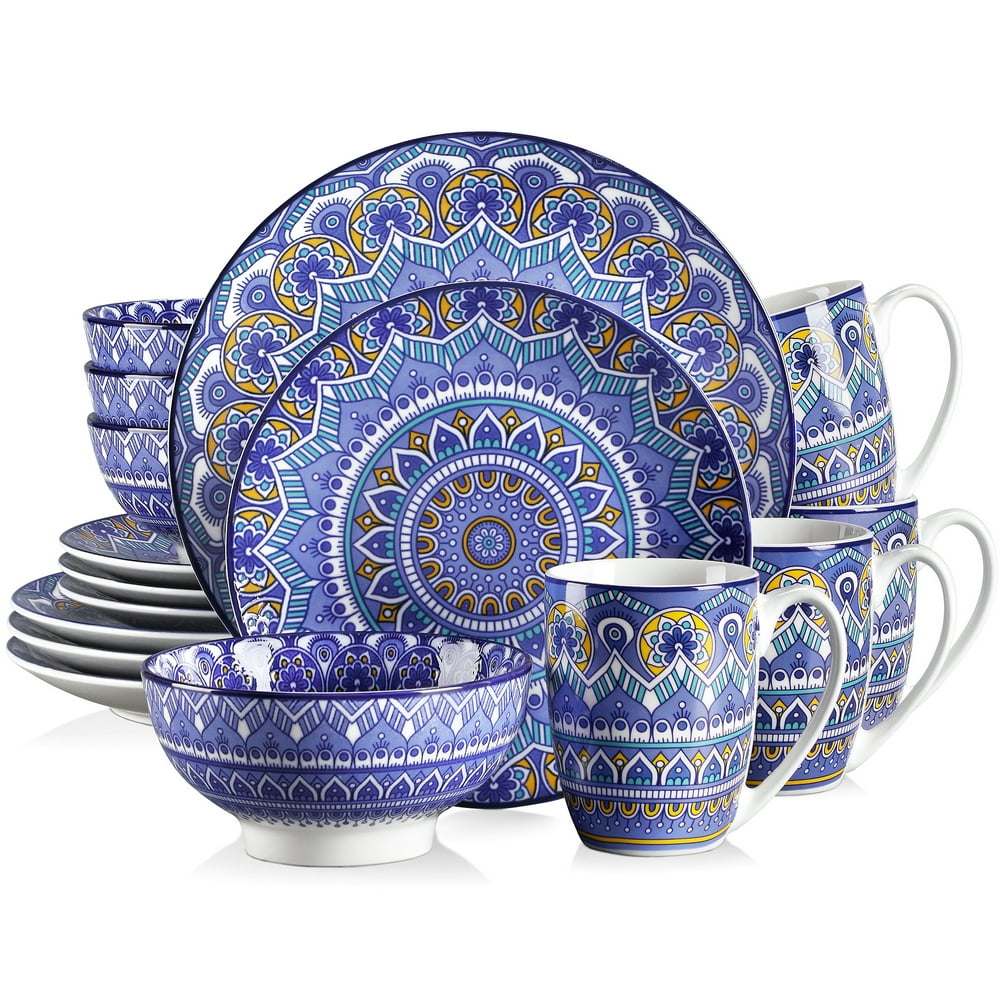 vancasso Mandala Patterned Porcelain Dinner Set 16Piece Bohemian