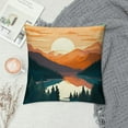 thumbnail image 2 of Creowell Mountain Sunset Lake Pillow Covers for Couch Sofa Indoor Outdoor Square Design Autumn Pillow Case 1 Pack 22x22in, 2 of 5