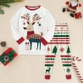 thumbnail image 2 of Caqnni Childrens Christmas Set Toddler Boy Girl Outfits Kids Christmas Pajamas Cotton Long Sleeve Matching Holiday Pjs Set Toddler Boy Girls Kids Xmas Jammies(2-3 Years,Wine), 2 of 9