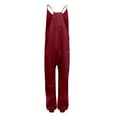 thumbnail image 5 of Lenpel Jumpsuits for Women Summer Casual Sleeveless Spaghetti Strap V Neck Rompers Baggy Overalls with Pockets, 5 of 5