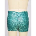 thumbnail image 6 of iiniim Kids Girls Shiny Sequins Dance Shorts Stage Performance Booty Boy-Cut Gymnastic Sports Hot Pants Sky Blue 5-6, 6 of 7
