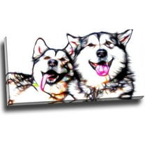 Design Art Husky Buddies Canvas Art, 32" x 16"