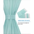 thumbnail image 4 of Turquoise Blackout Curtains, French Door Curtains for Door Window, Modern Abstract Art Ombre Striped Privacy Drapery for Patio/Sidelight Doors, 1 Panel with Tieback, 25 x 72 Inches, 4 of 6