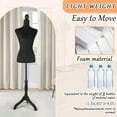 thumbnail image 5 of Female Dress Form Mannequin Body Torso Stand, Black Clothing Display Model Body Stand for Sewing, Display or Decoration, Height Adjustable 52-67 Inch, 5 of 7