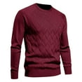thumbnail image 3 of Mens Sweatshirts Knitted Long Sleeve Tops Classic Plain Crew Neck Fleece Cotton Shirts Solid Gym Casual Regular Fit Workwear Sweater Pullover Fall Winter Sports Sweat Shirt, 3 of 5