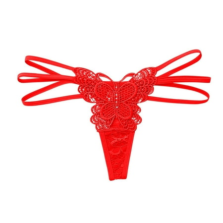 Xiaoxatg Sexy Panties for Women Ladies Sexy Panties Lace Bow Hot Drilling Solid Color Thong plus Size Sexy Underwear Brief for Women