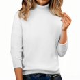 thumbnail image 6 of ManxiVoo Cozy Mid Neck Heavy Knit Sweater for Women Thick Winter Pullover Long Sleeve Casual Loose Fit Top XXXXXL Size White, 6 of 6