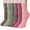A-Brown/Light Green/Dark Green/Red/Purple/Pink, variant on Loritta 6 Pairs Pack Womens Wool Socks Thermal Hiking Winter Boot Warm Thick Cozy Crew Comfy Socks Size 5-9