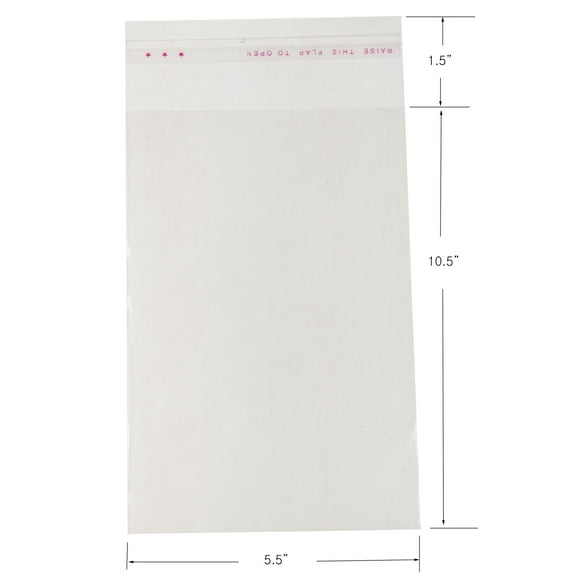 100 Clear Resealable Adhesive Cello Cellophane OPP Bag (5.5"x10.5" (100))