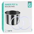 thumbnail image 2 of ZoneFly Original 6 Qt Power Cooker XL Replacement Inner Pot with 2 Pack Sealing Ring for Power Pressure Cooker PPC770 PPC771 PPC770-1 PRO PCXL-PRO6 PCTR-16 YBD60-100 WAL1 WAL2, 2 of 4