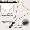 thumbnail image 3 of Lava Stone Bead Necklace - Golden Necklace Pendant Jewelry for Women, 3 of 5