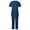 Dark Blue, variant on Loopsun Womens Uniform Sets, Women's Short-Sleeved Solid Pocket V-Neck Nurse Suit Dark Blue