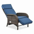 thumbnail image 3 of PARKWELL Outdoor Patio Recliner Chair,Adjustable Rattan Reclining Lounge Chair with Cushion, Navy, 3 of 9