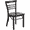 Walnut Wood Seat/Black Metal Frame, variant on Flash Furniture HERCULES Series Black Three-Slat Ladder Back Metal Restaurant Chair - Cherry Wood Seat