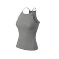 thumbnail image 3 of Made by Olivia Women's Basic High Halter Neck Sleeveless Ribbed Racerback Tank Top, 3 of 4