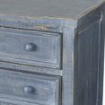 thumbnail image 4 of Rena Side End Table with 3 Drawers- 28 Inch Rustic Blue Mahogany Wood, 4 of 5