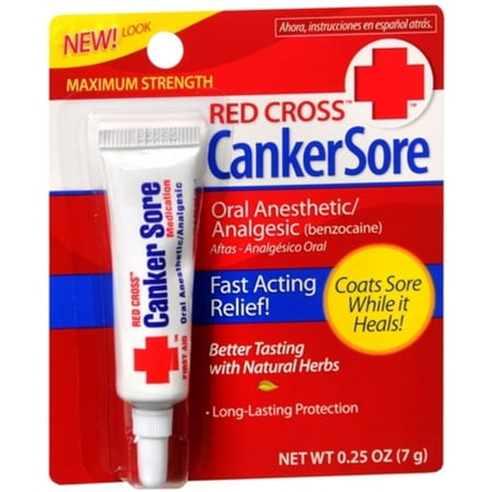 4 Pack - Red Cross Canker Sore Medication 0.25 oz (Best Medication For Canker Sores)