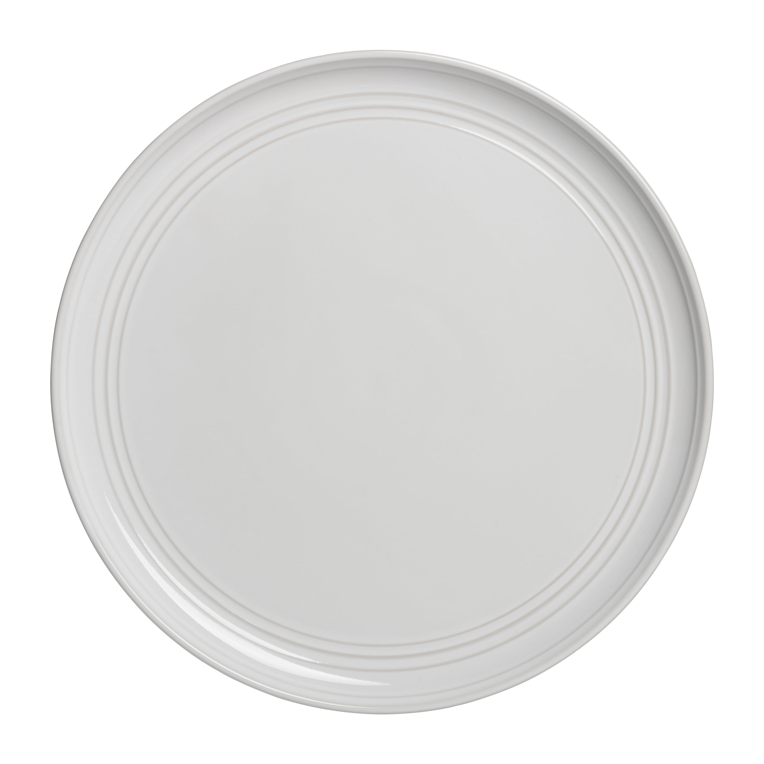 10 Strawberry Street Double Line 10.5" Round Stoneware Dinner Plate, Set of 6, White