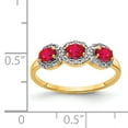 thumbnail image 3 of Primal Gold 14 Karat Yellow Gold Composite Ruby and Diamond 3-Stone Ring, 3 of 6