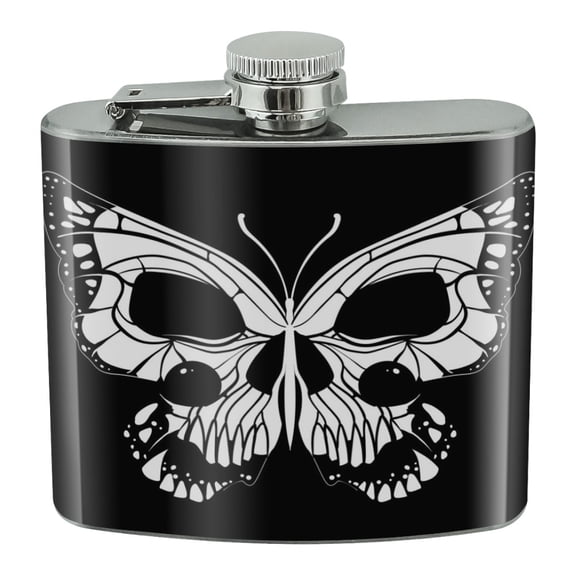 Butterfly Skull Insect Stainless Steel 5oz Hip Drink Kidney Flask