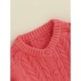 thumbnail image 6 of Liacowi Infant Baby Boy Girl Knitting Cardigan Newborn Solid Color Round-Neck Long Sleeve Button Closure Sweater Coat Autumn Winter Warm Clothing, 6 of 9