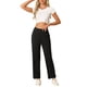 thumbnail image 2 of Pantalones de pijama de algodón para mujer INSPIRE CHIC con cintura elástica, sueltos, pantalones de lounge con bolsillos, XS, negros, 2 of 6