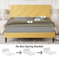 thumbnail image 3 of 4 EVER WINNER Queen Size Bed Frame, Queen Bed Frame Platform Bed with Headboard, Yellow Bed for Kids, Easy Assembly, Yellow, 3 of 7