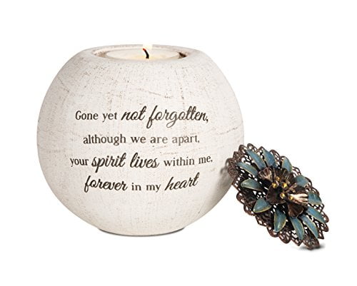 Little Bit of Heaven in Our Home 5.5 Inch Gold Pavilion Gift Company Round 5 Inch Tealight Candle Holder Because Someone We Love