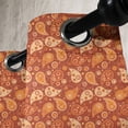 thumbnail image 2 of Ambesonne Orange Grommet Curtain Single Panel, Retro Paisley Flowers, 50"x60", Redwood Orange Cream, 2 of 5
