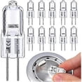 thumbnail image 1 of G4 Halogen Bulbs 20W,10 Pack G 4 Dimmable Warm White 2800K,Long Lasting 20W 12V G4 Bi Pin Halogen,High Output 300LM Bulb with T3 JC Type, Capsule Bulb, 1 of 5