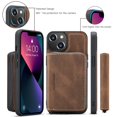 thumbnail image 3 of iPhone 13 Case,Dteck Magnetic Leather Detachable Wallet Functional Removable Case Shockproof Rubber Cards Holder Money Pocket Hybrid Kickstand Back Cover For Apple iPhone 13 6.1-inch,Brown, 3 of 7