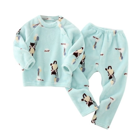 

Toddler Girls Boys Winter Long Sleeve Cartoon Sleepwear Pajamas Tops Pants 2PCS Outfits Clothes Set