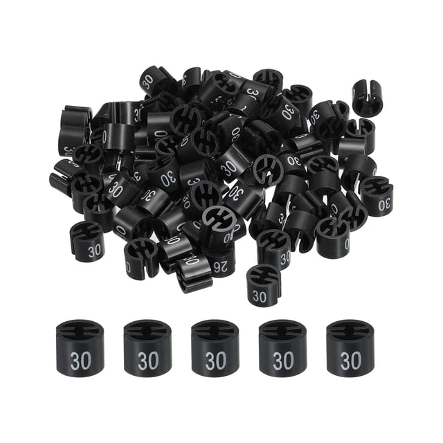 Unique Bargains Marqueur de Cintre à Vêtements Marqueur de Cintre Coloré Tailleur Marqueurs pour Vêtements Étiquette (Numéro 30, Noir), Lot de 150 Pcs