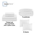 thumbnail image 6 of Mainstays 7 Piece Bed in a Bag Comforter Set with Sheets, White, King, 6 of 8