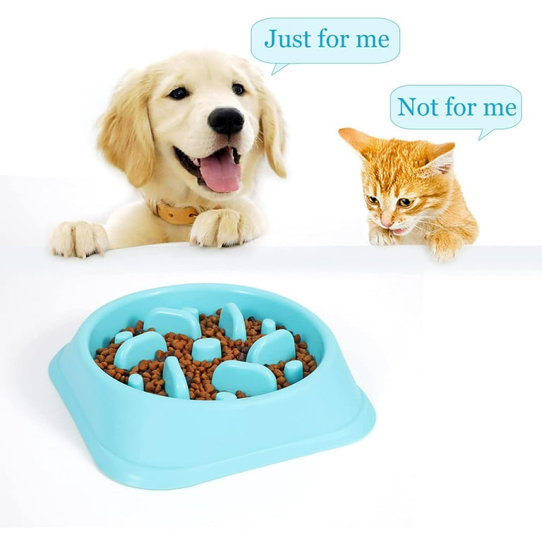 NEX Slow Feeder Dog Bowl Non Slip Anti Choke Feeding Dish BPA Free,Blue