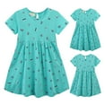 thumbnail image 2 of Girls' Dresses 6-7 Years A-Line Summer New Skirt Wind Butterflys Knitted Cartoon Printing Fit & Flare Mint Green Tutu Dress, 2 of 7