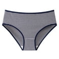 thumbnail image 3 of FAIWAD Women's 3 Pack Knitted Cotton Underwear Mid Waist Striped Panties Stretch Breathable Hipster Briefs, 3 of 5