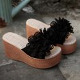 thumbnail image 5 of Wovix Women Stacked Sandals Platform Slippers Open Toe On Heel Breathable Casual Summer Beach Slide Shoes Black 41, 5 of 9