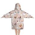thumbnail image 2 of Colorful Chicken Floral Pattern Blanket Hoodies for Kids 6-13YR Oversize Wearable Blanket Hoodies for Boys Girls Teens, 2 of 7